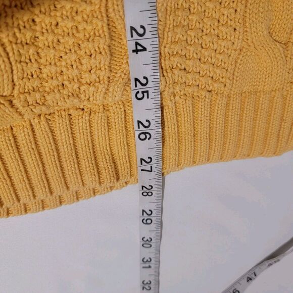 Vintage Jeanne Pierre Womens Sweater Medium Mustard‎ Yellow Fisherman Cable Knit - Picture 4 of 6